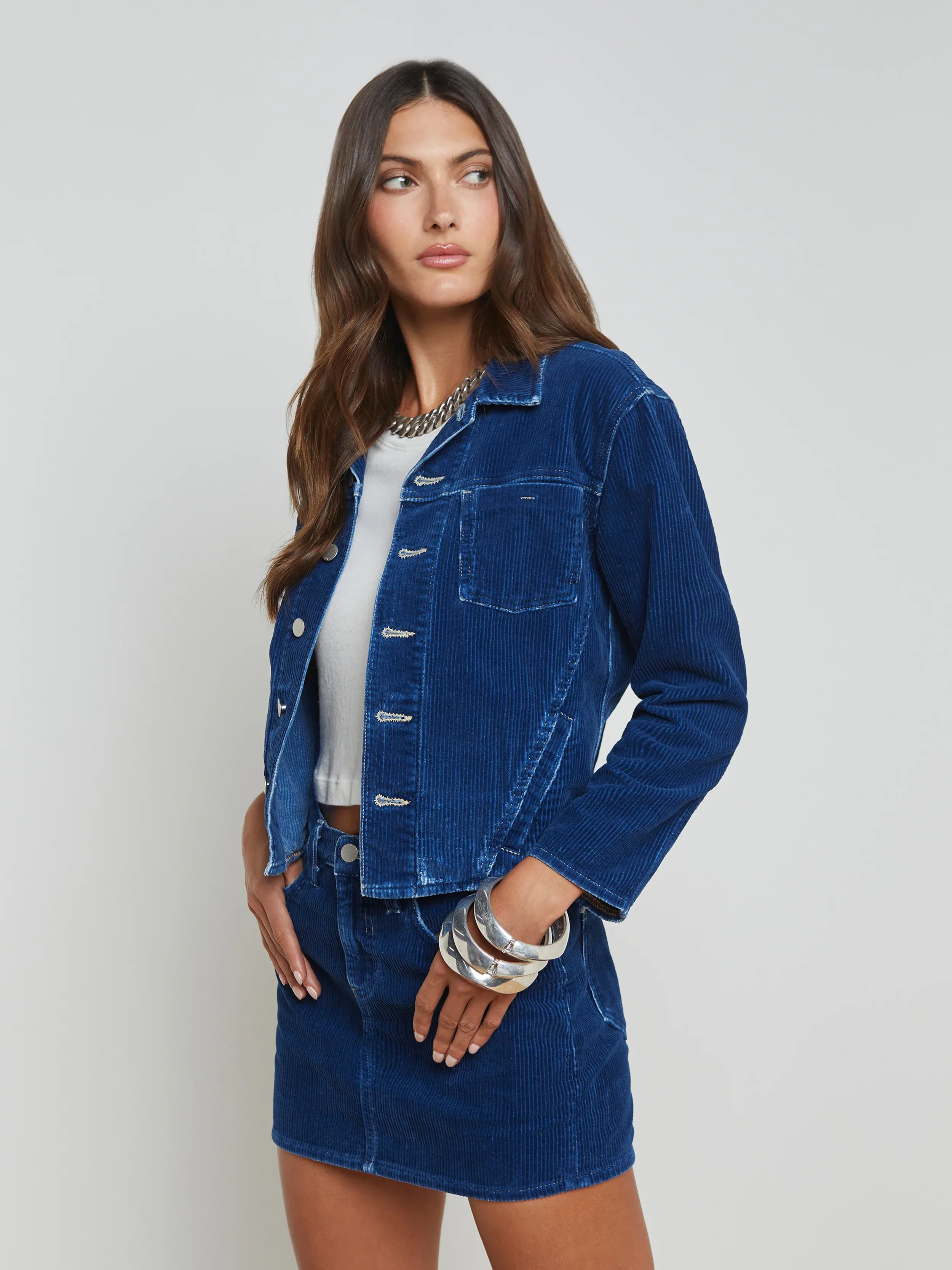 1861ICOlb L'AGENCE Nelly Crop Jacket