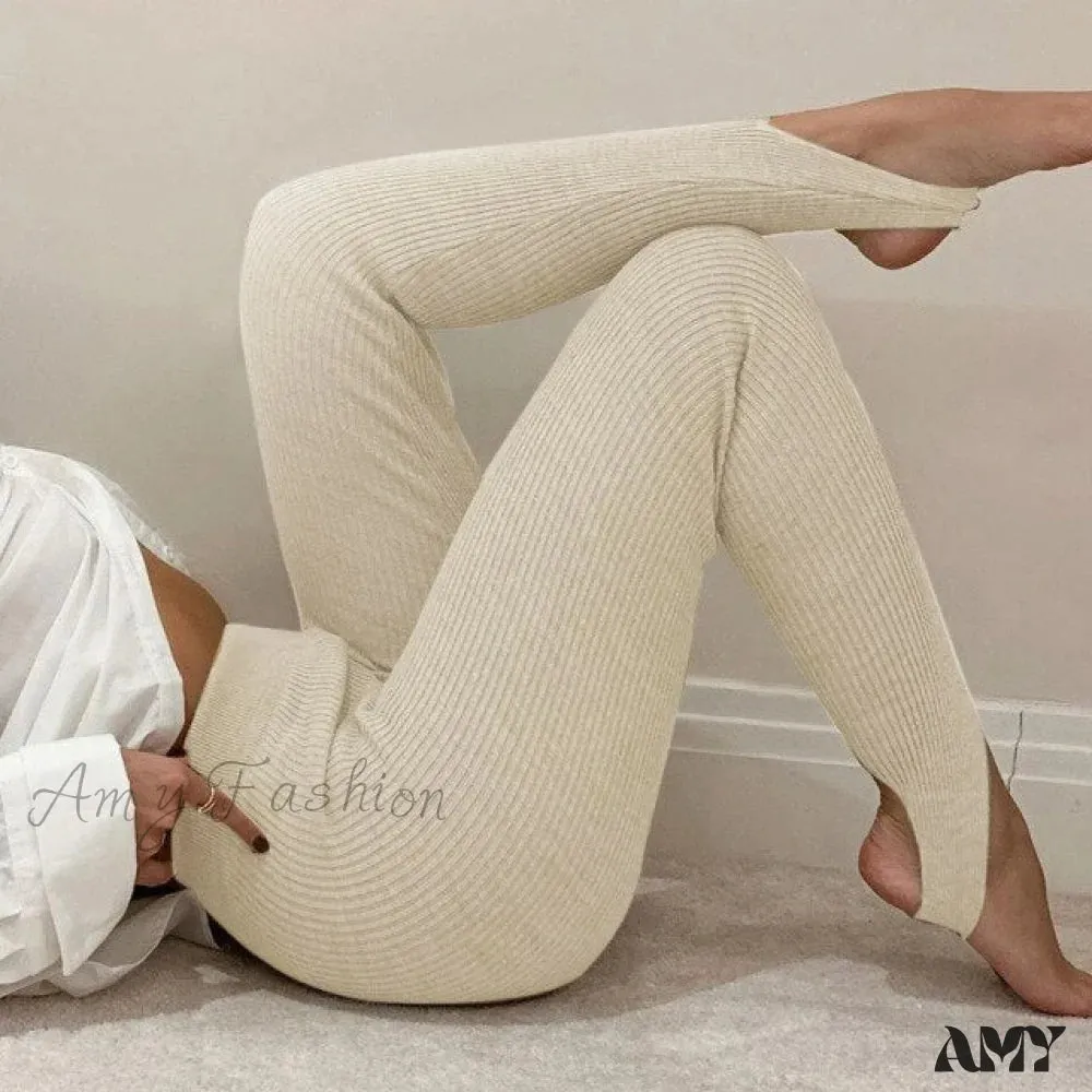 Amy Fashion - Sexy Bodycon Knitted High Waist Pants