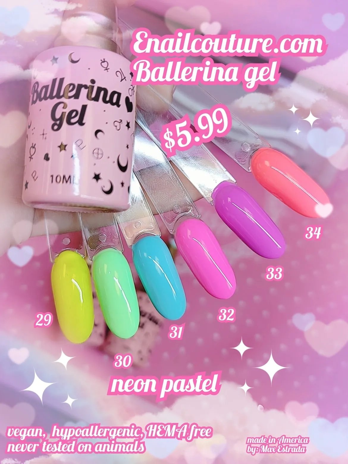 Ballerina Gel (10ML Hema-free Gel Nail Polish Set,Nude Gel Polish Soak Off LED Nail Gel Polish Set Nail Art Manicure Salon DIY)