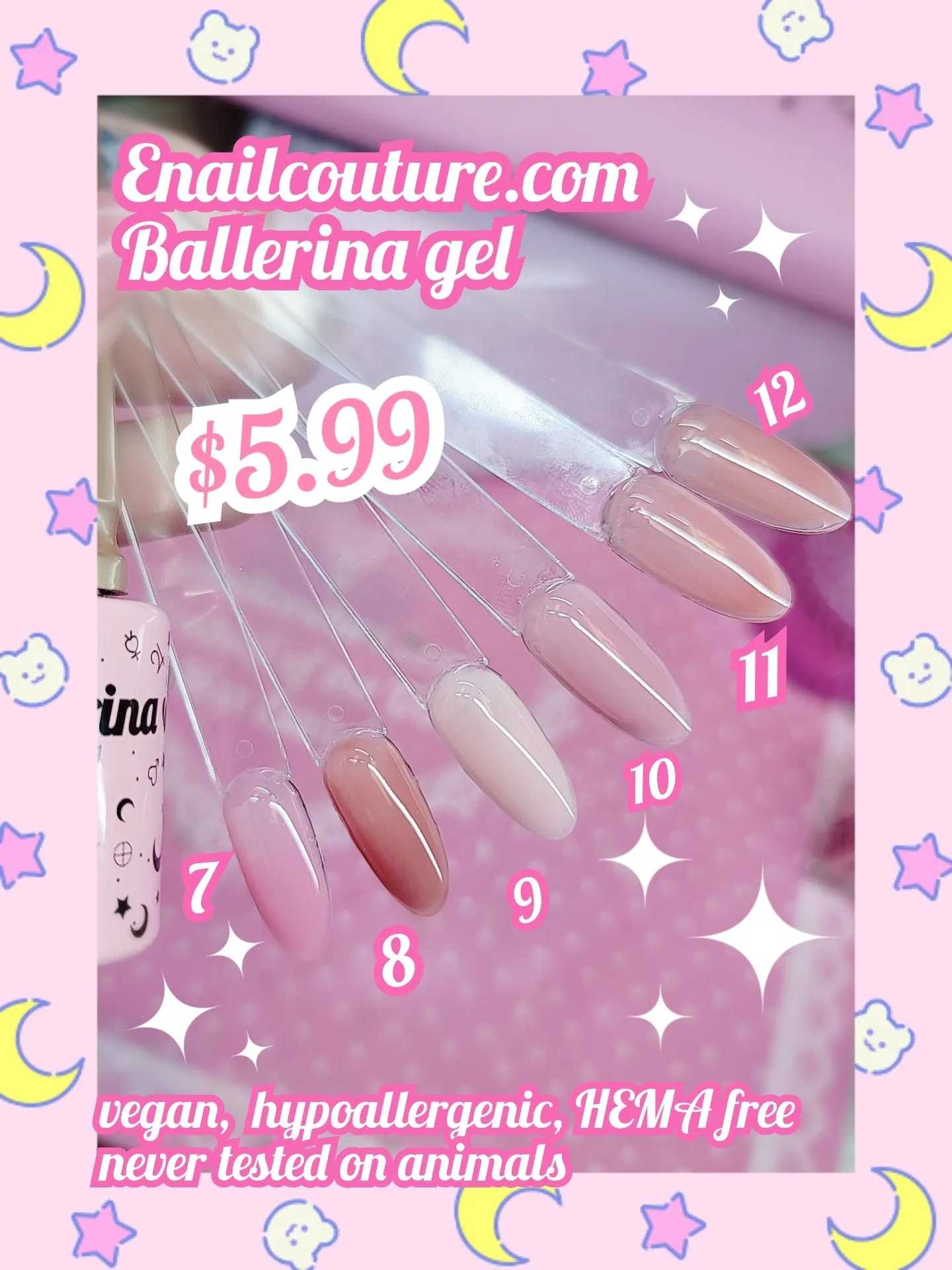 Ballerina Gel (10ML Hema-free Gel Nail Polish Set,Nude Gel Polish Soak Off LED Nail Gel Polish Set Nail Art Manicure Salon DIY)