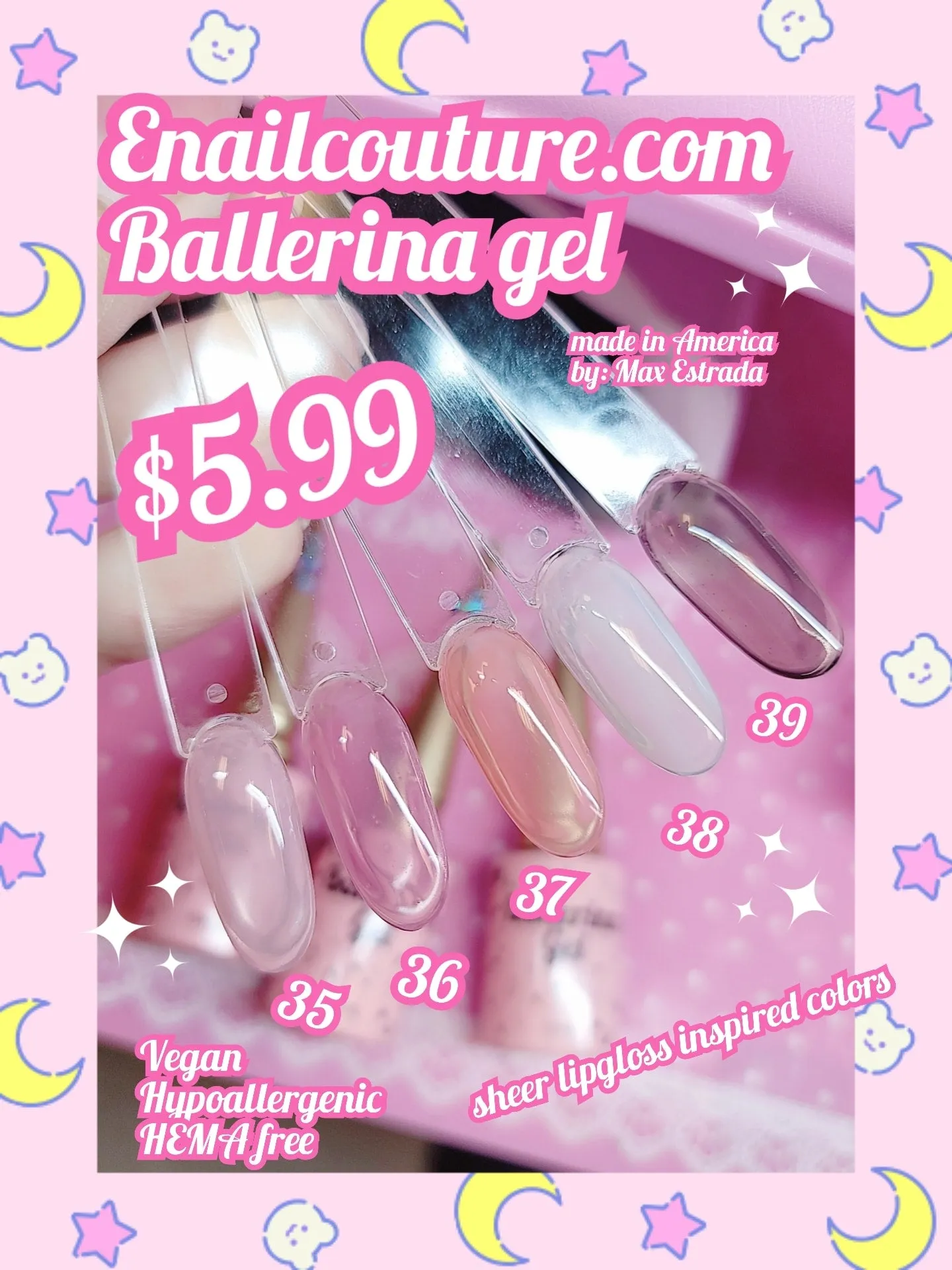 Ballerina Gel (10ML Hema-free Gel Nail Polish Set,Nude Gel Polish Soak Off LED Nail Gel Polish Set Nail Art Manicure Salon DIY)