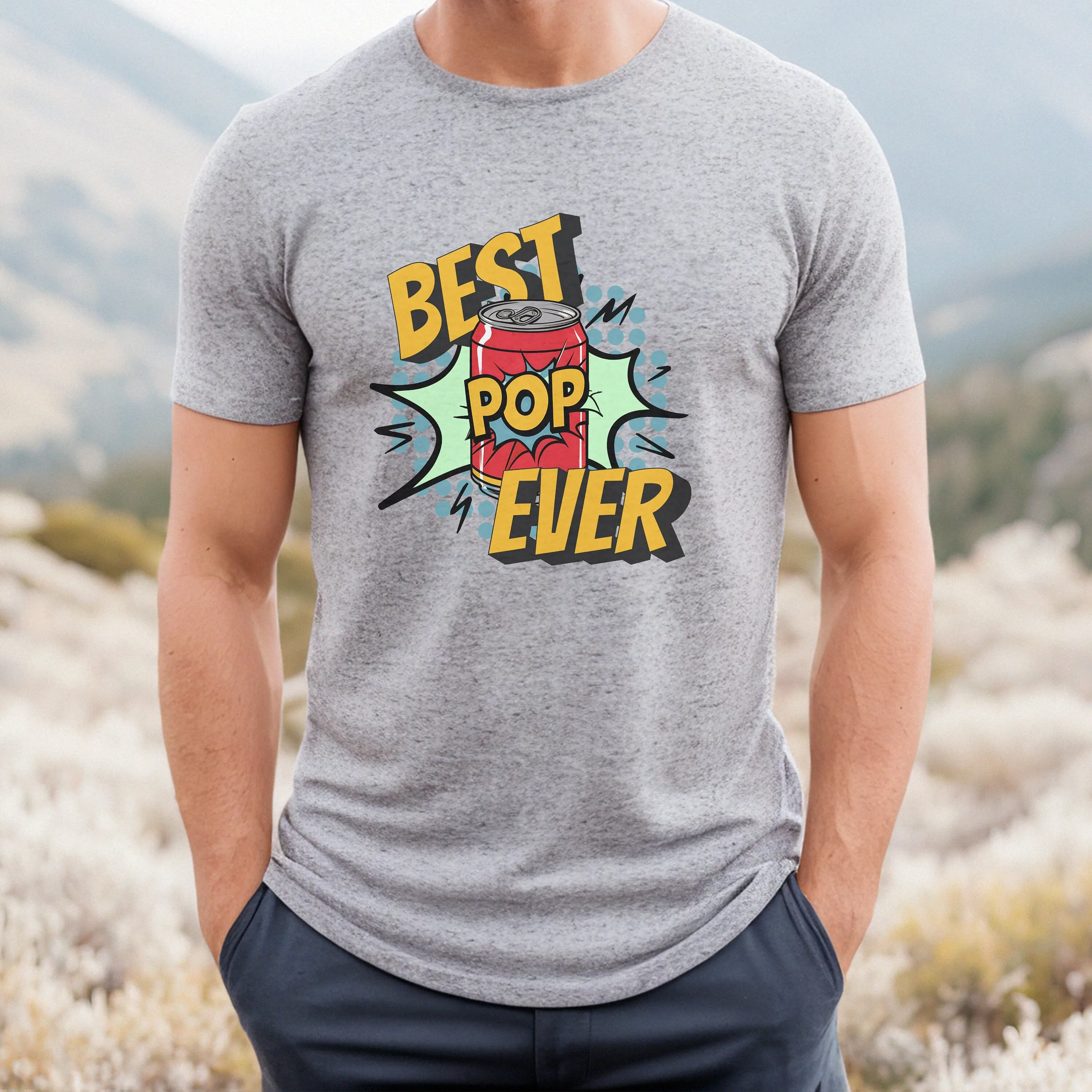 Best Pop Ever Soda Can Graphic T-Shirt, Funny Pun, Unique Gift for Dad, Colorful Pop Art Tee, Father's Day Gift