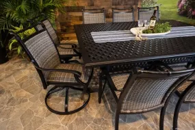 BIMINI 11 PIECE DINING SET - 60" x 84" Weave Dining Table, 6 Dining Chairs and 4 Swivel Chairs