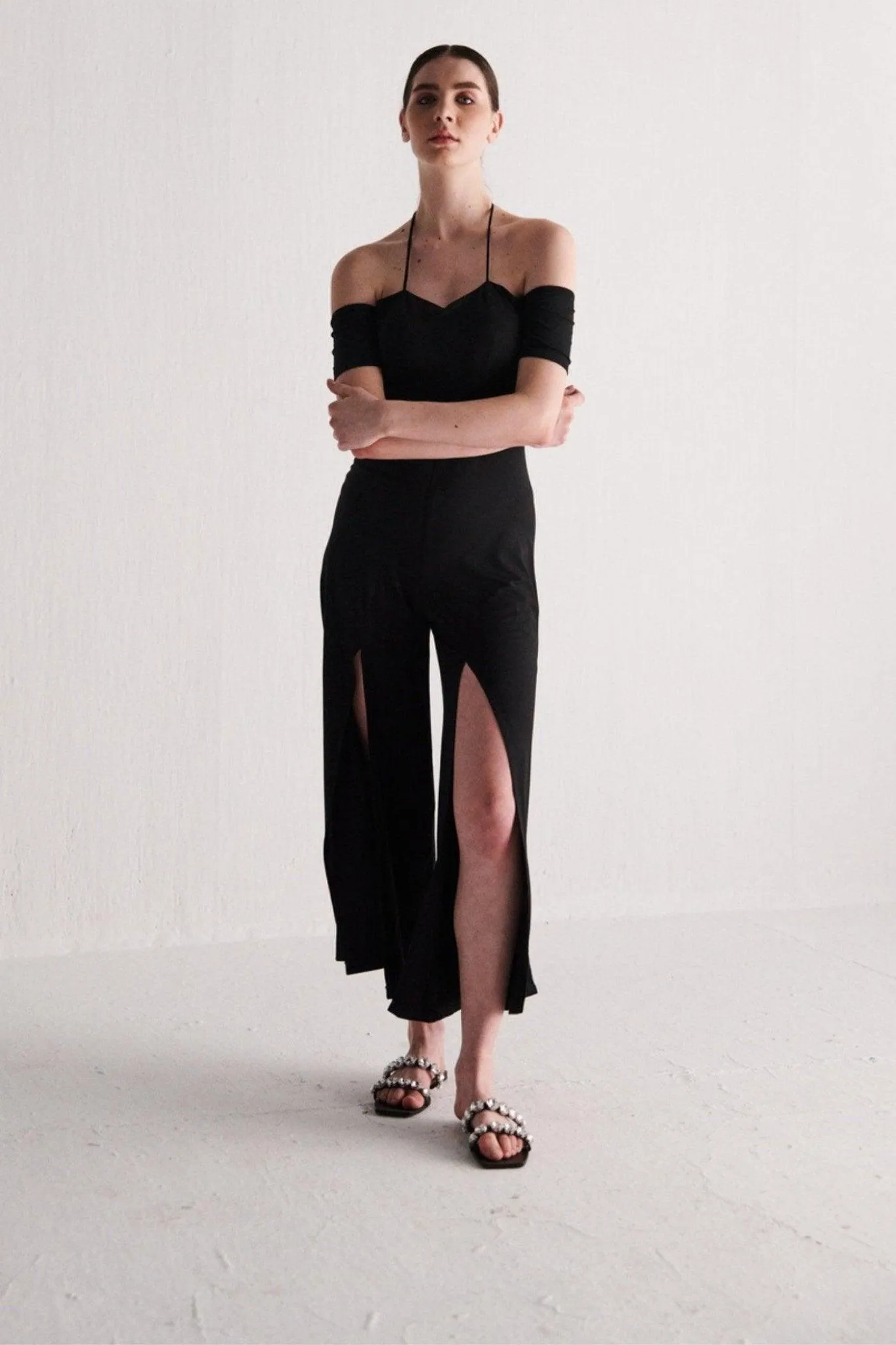 Black Jumpsuit With Slits