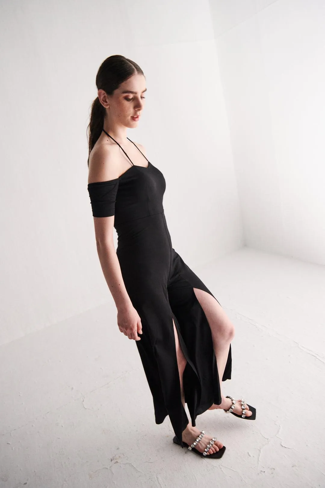 Black Jumpsuit With Slits