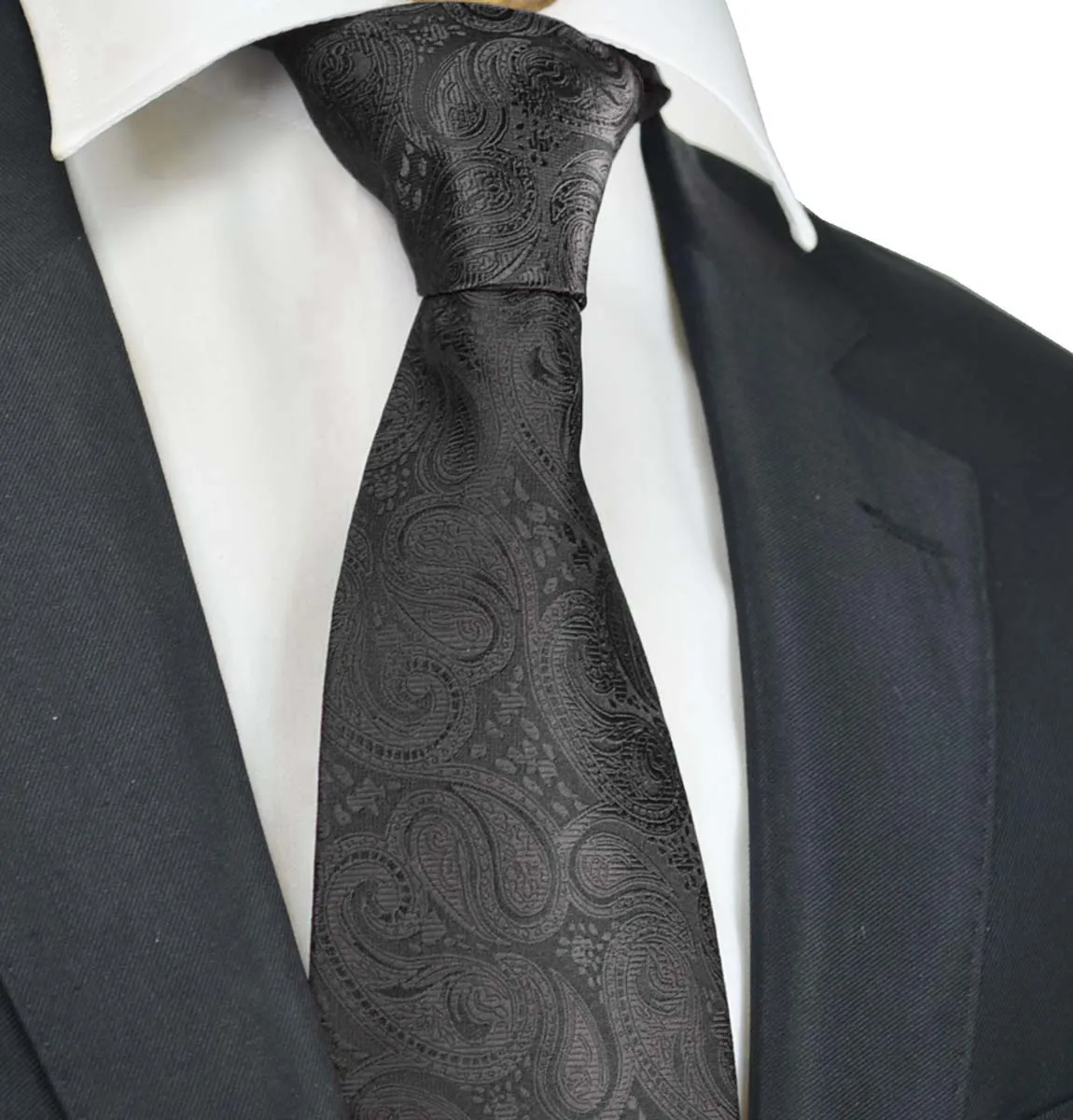 Black Paisley Men's Formal Suit Vest Set