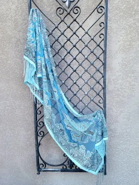 Blue Sparkle Sheer Scarf