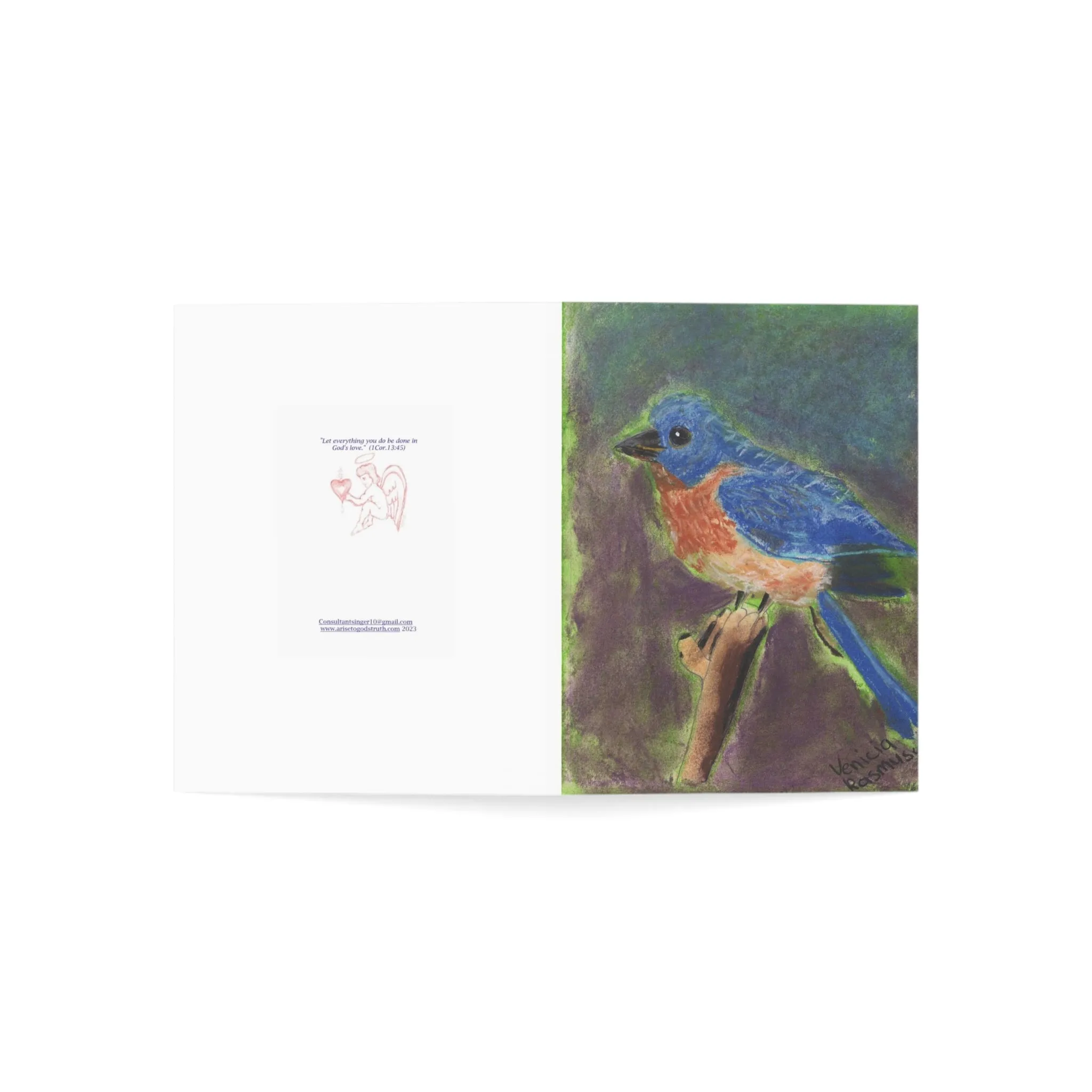 Bluebird OF HAPPINESS Greeting Cards (1, 10, 30, and 50pcs)