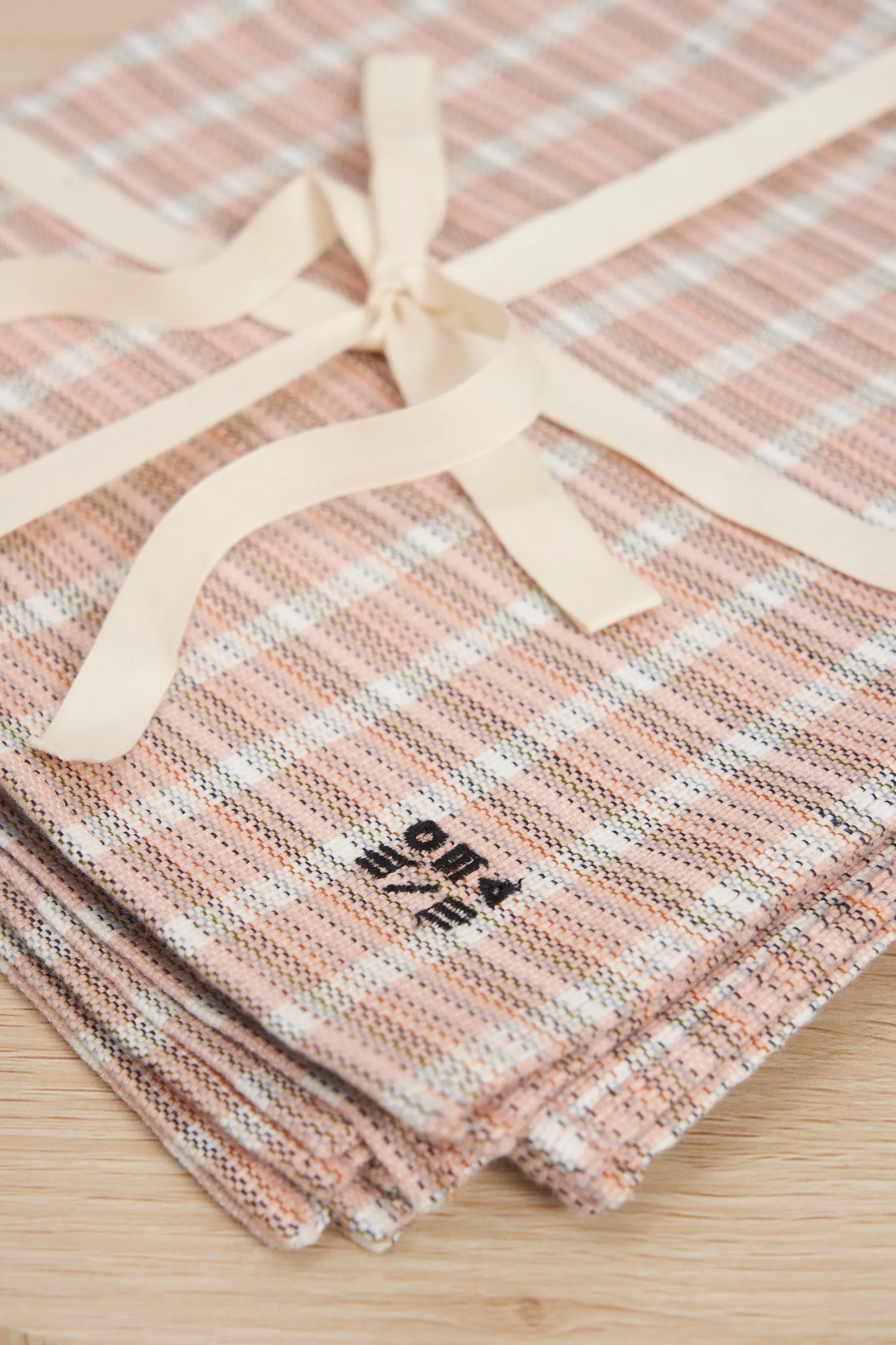 Blush Plaid Handloom Napkins