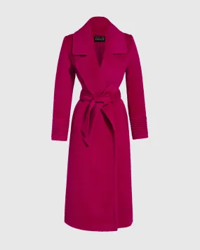 Bouclé Alpaca Long Notched Collar Wrap Coat