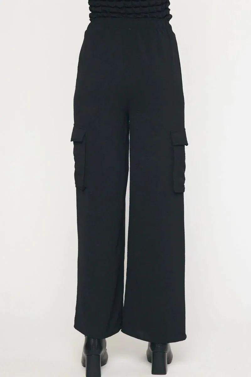 Chic Comfort Black Cargo Pants