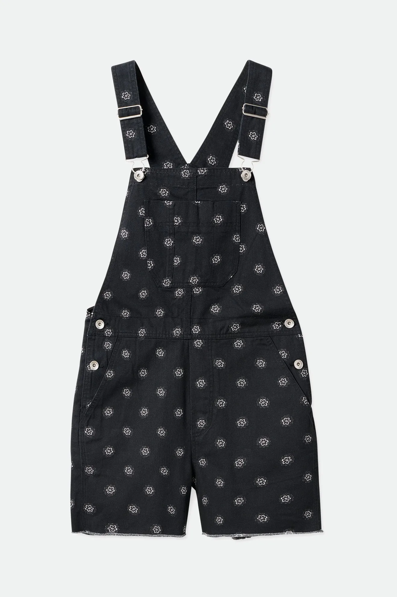 Christina Short Overall - Black Daisy Dot