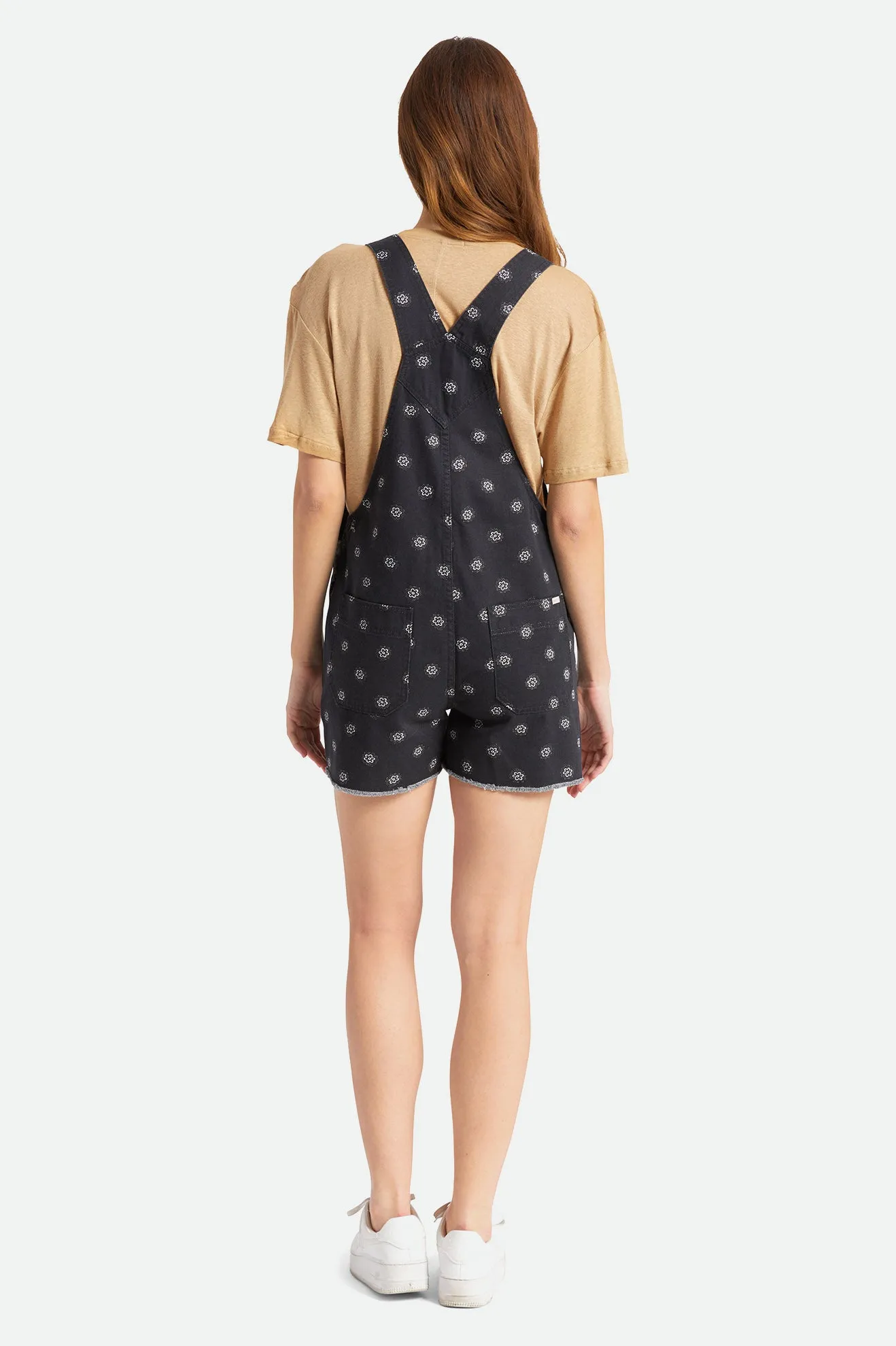 Christina Short Overall - Black Daisy Dot