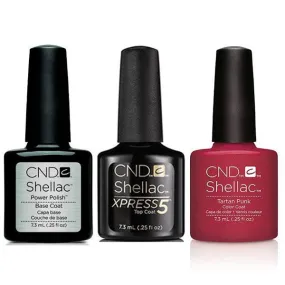 CND - Shellac Xpress5 Combo - Base, Top & Tartan Punk (0.25 oz)