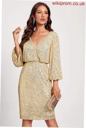 Cocktail Knee-Length Bodycon V-neck Sequined Club Dresses Dress Kendal