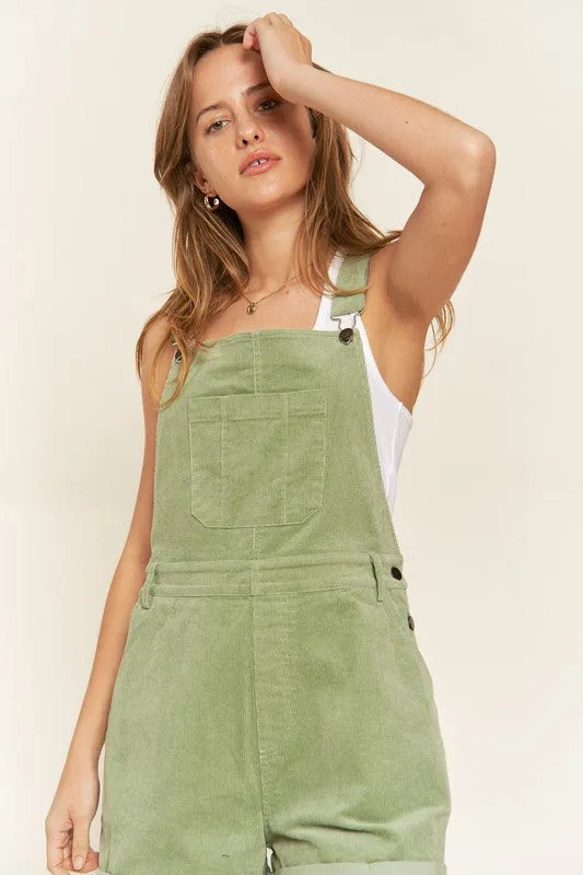 Corduroy Adjustable Shoulder Straps Overall Curvy Girl