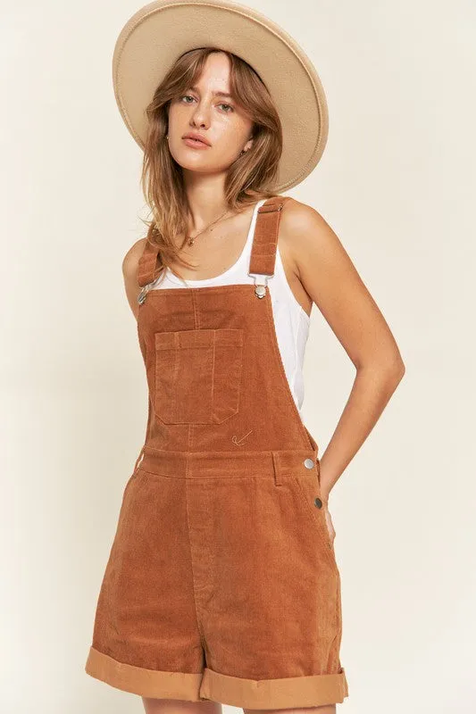 Corduroy Adjustable Shoulder Straps Overall Curvy Girl