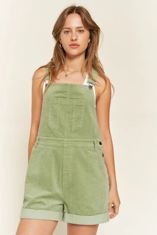 Corduroy Adjustable Shoulder Straps Overall Curvy Girl