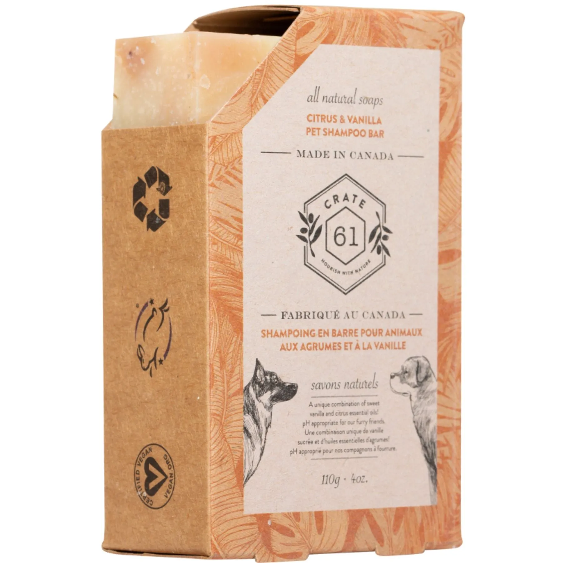 Crate 61 Pet Shampoo Bar - Citrus & Vanilla 110g