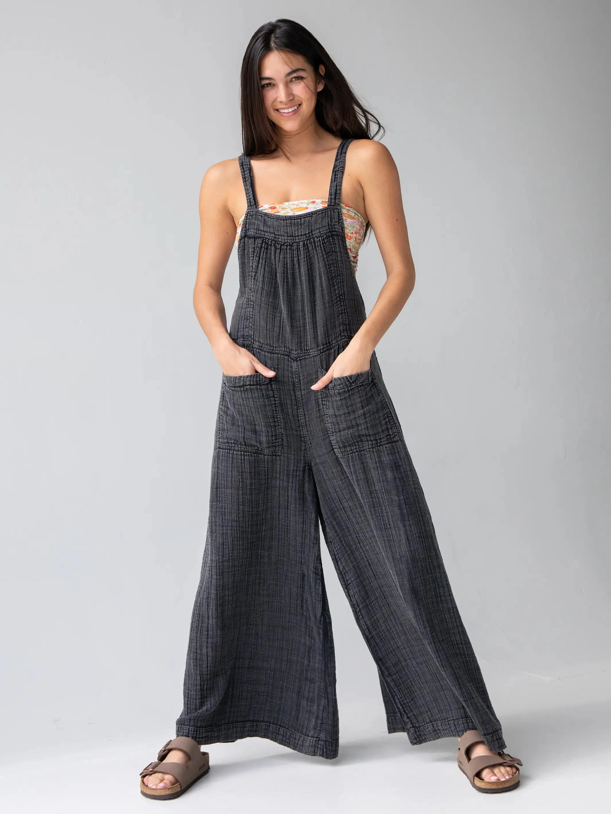 Dakota Tie Overall - Washed Black Cotton