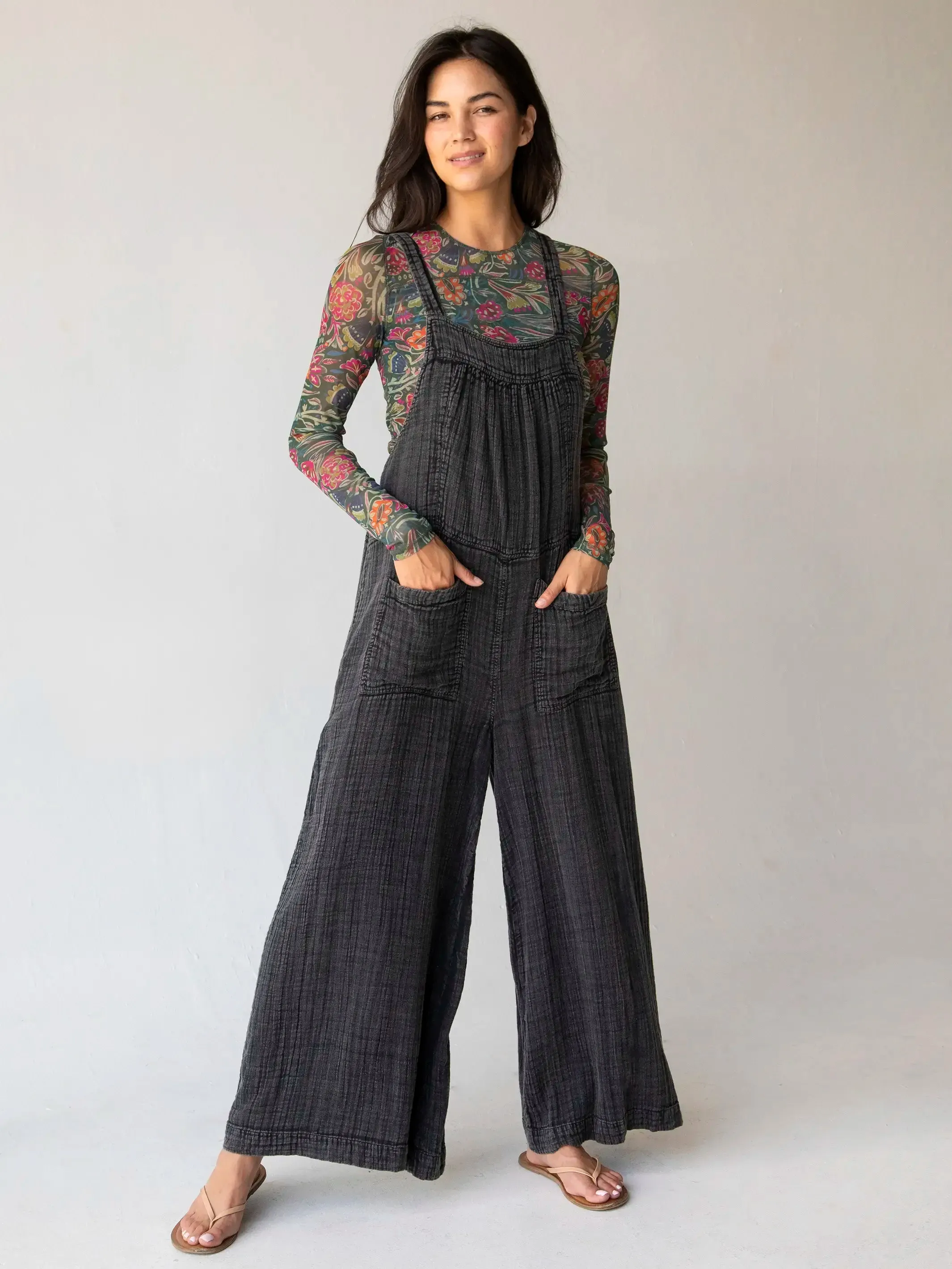 Dakota Tie Overall - Washed Black Cotton