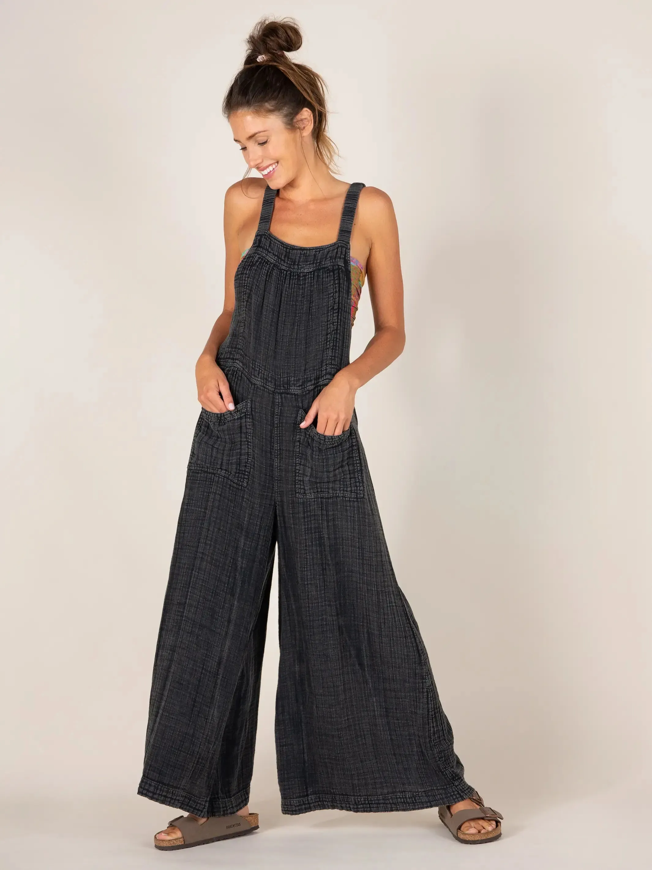 Dakota Tie Overall - Washed Black Cotton