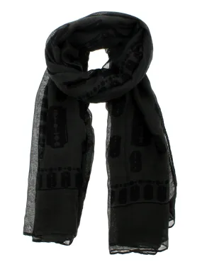 Dark Grey Scarf with Black Blades