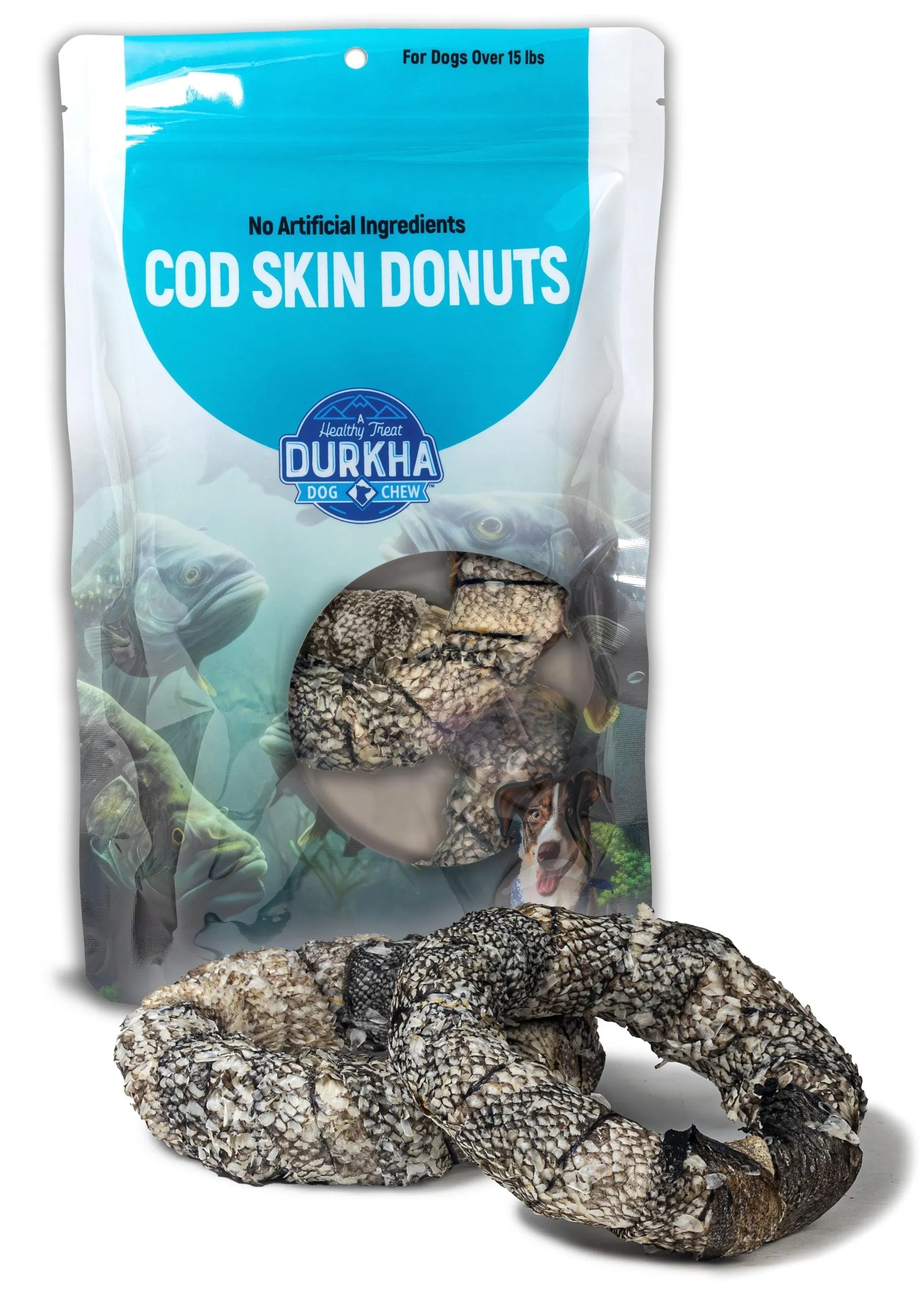 Durkha Cod Skin Donuts Dog Treats