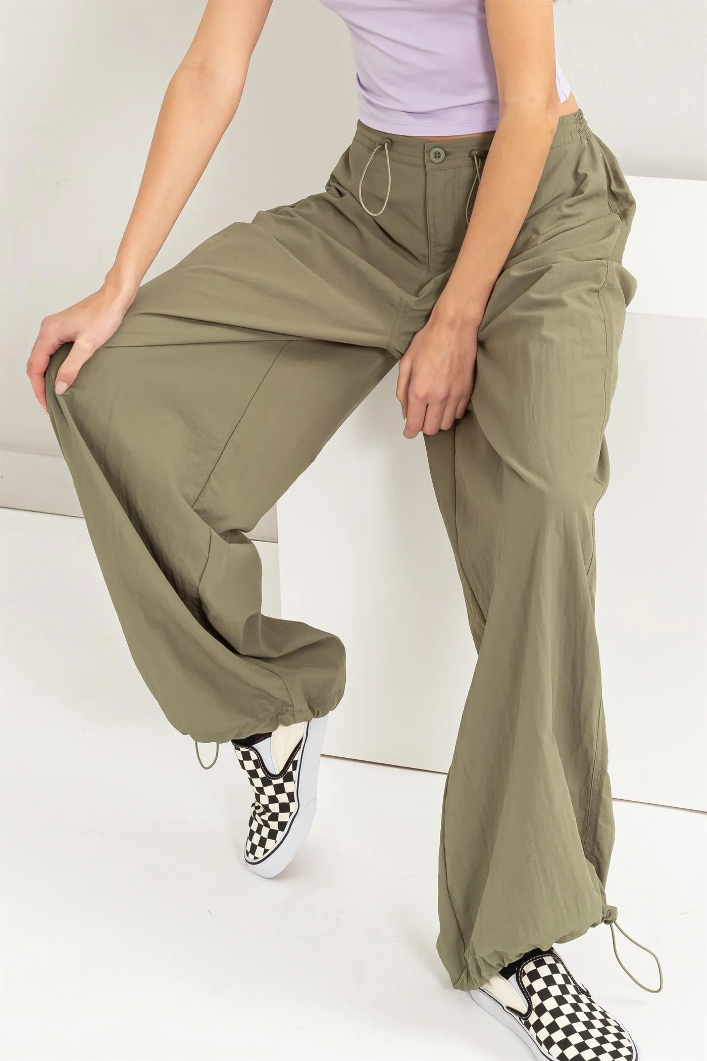 DZ24C114-High-waist Parachute Pants