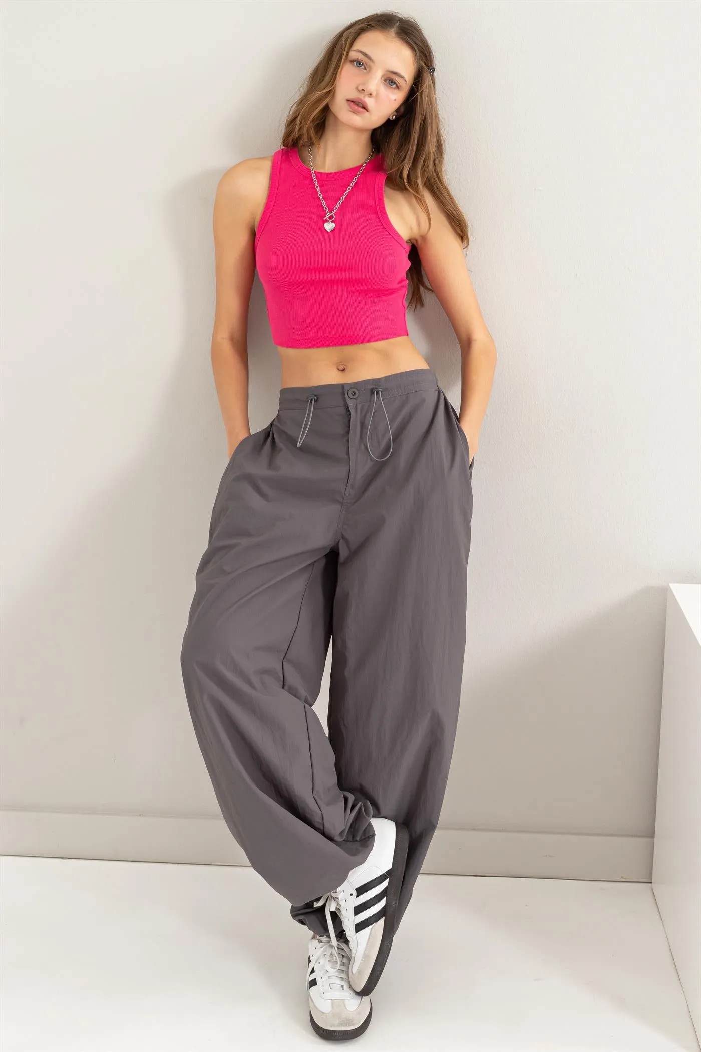 DZ24C114-High-waist Parachute Pants