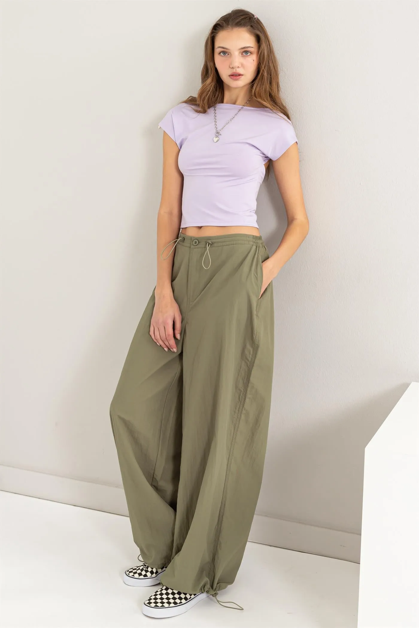 DZ24C114-High-waist Parachute Pants