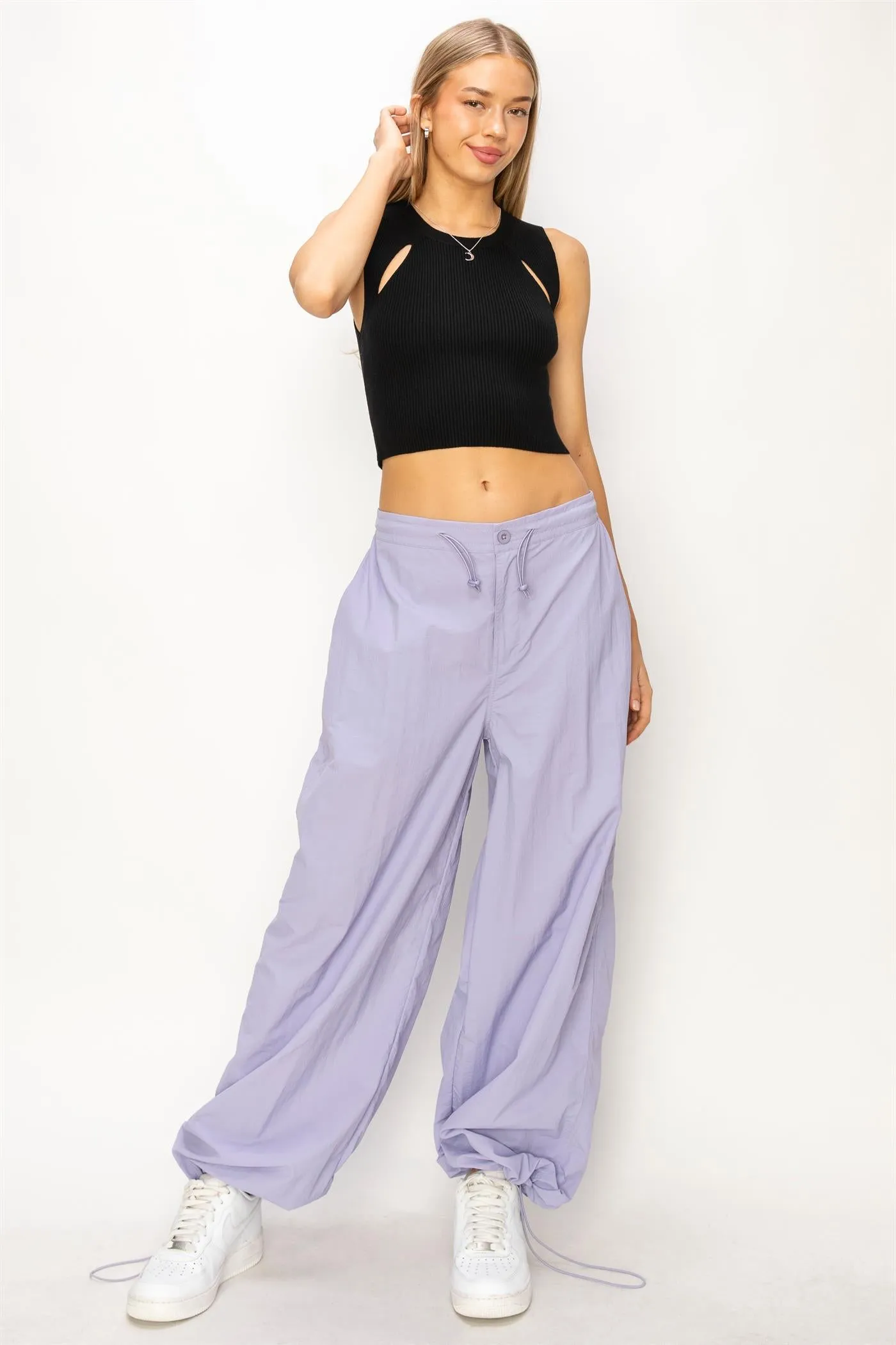 DZ24C114-High-waist Parachute Pants