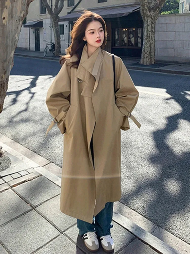 Gemma Funnel Neck Cape Trench Coats