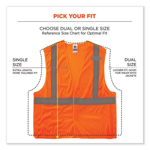 Glowear 8215ba-s Single Size Class 2 Economy Breakaway Mesh Vest, Polyester, 3x-large, Orange