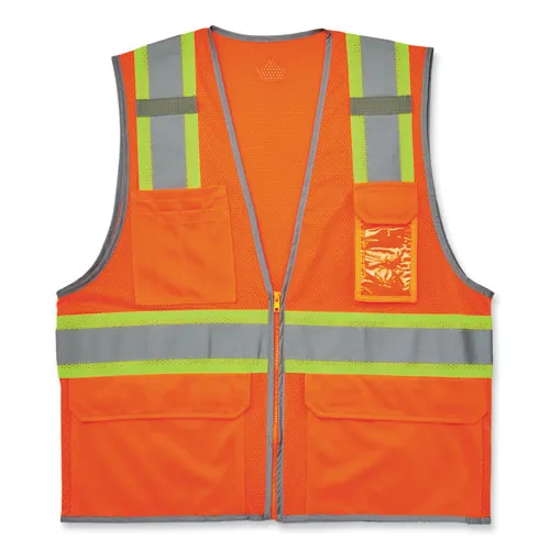 Glowear 8246z-s Single Size Class 2 Two-tone Mesh Vest, Polyester, 2x-large, Orange