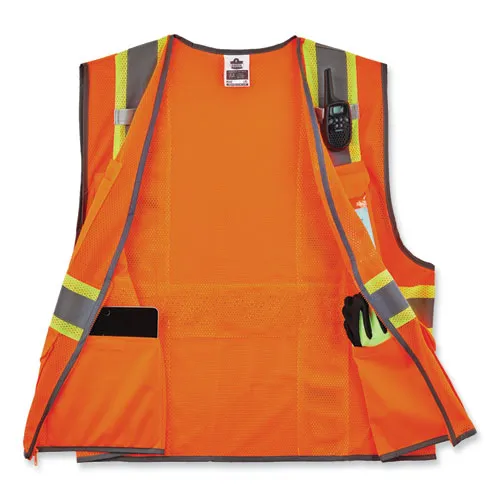 Glowear 8246z-s Single Size Class 2 Two-tone Mesh Vest, Polyester, 2x-large, Orange