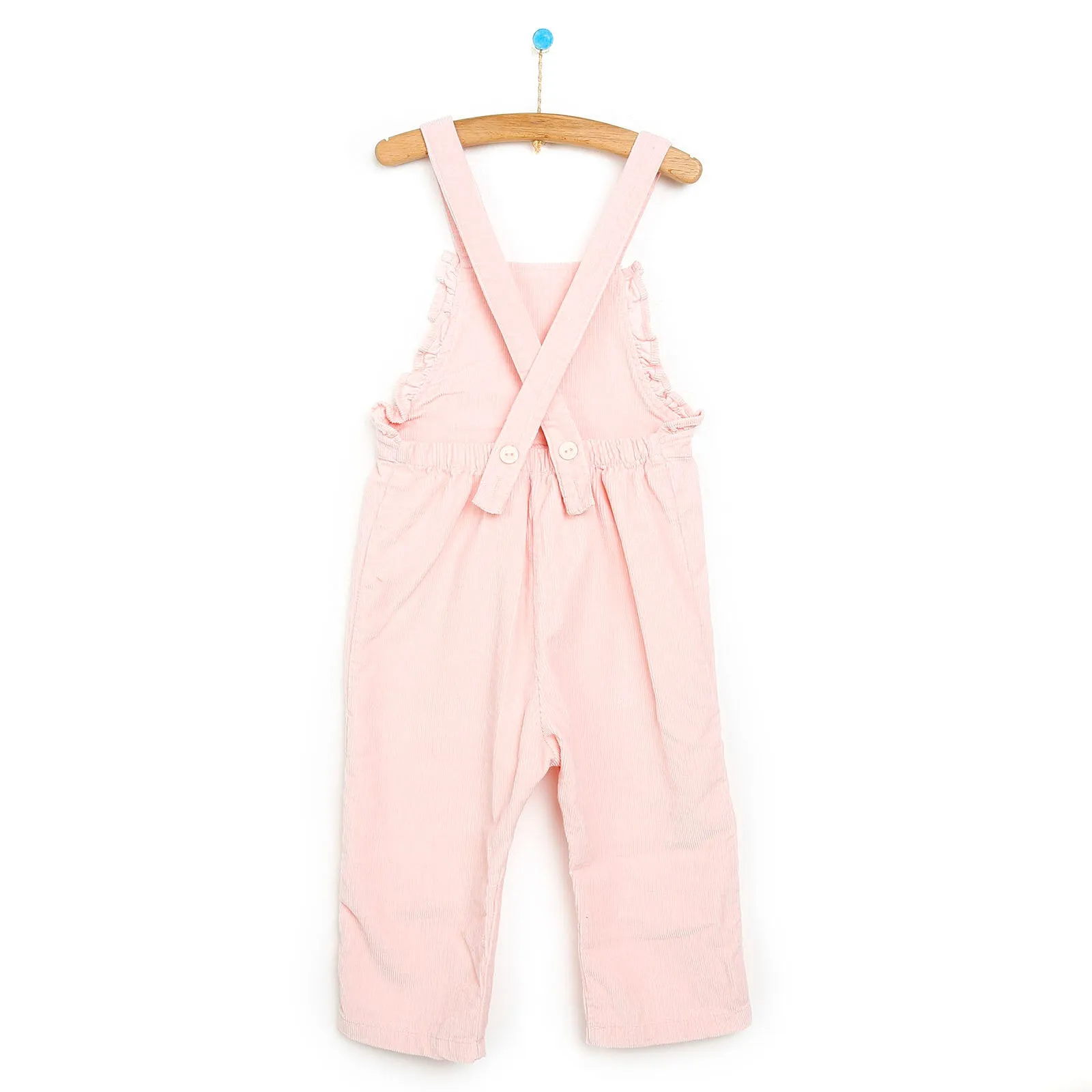 HelloBaby Basic Baby Girl Velvet Overall - Pink