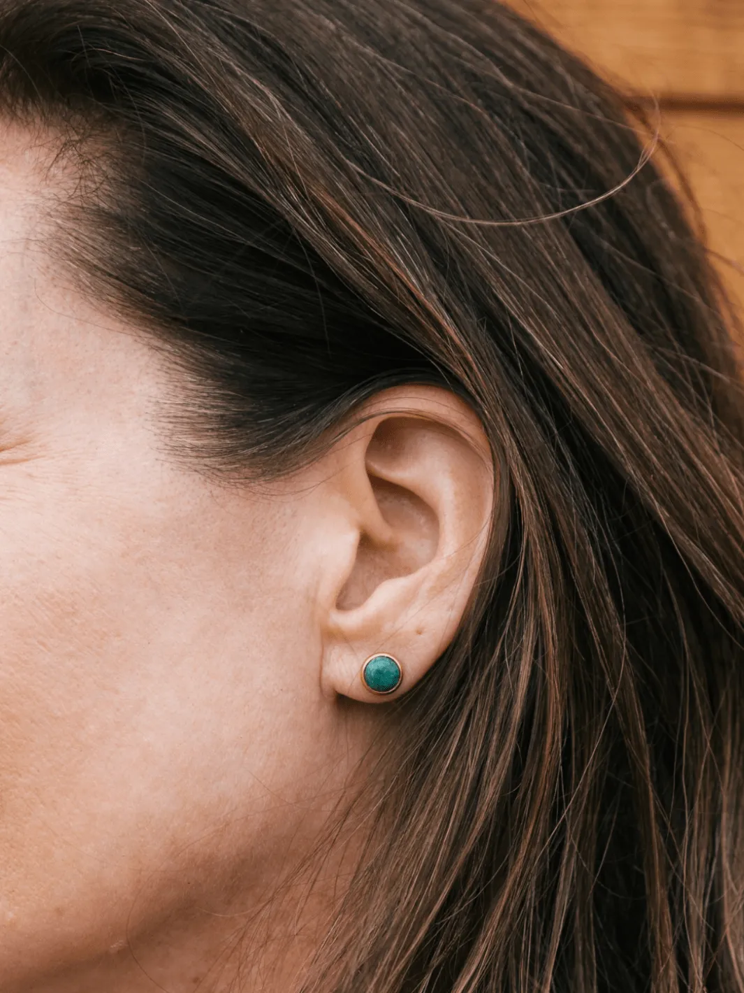 Hyalite Turquoise Stud Earrings