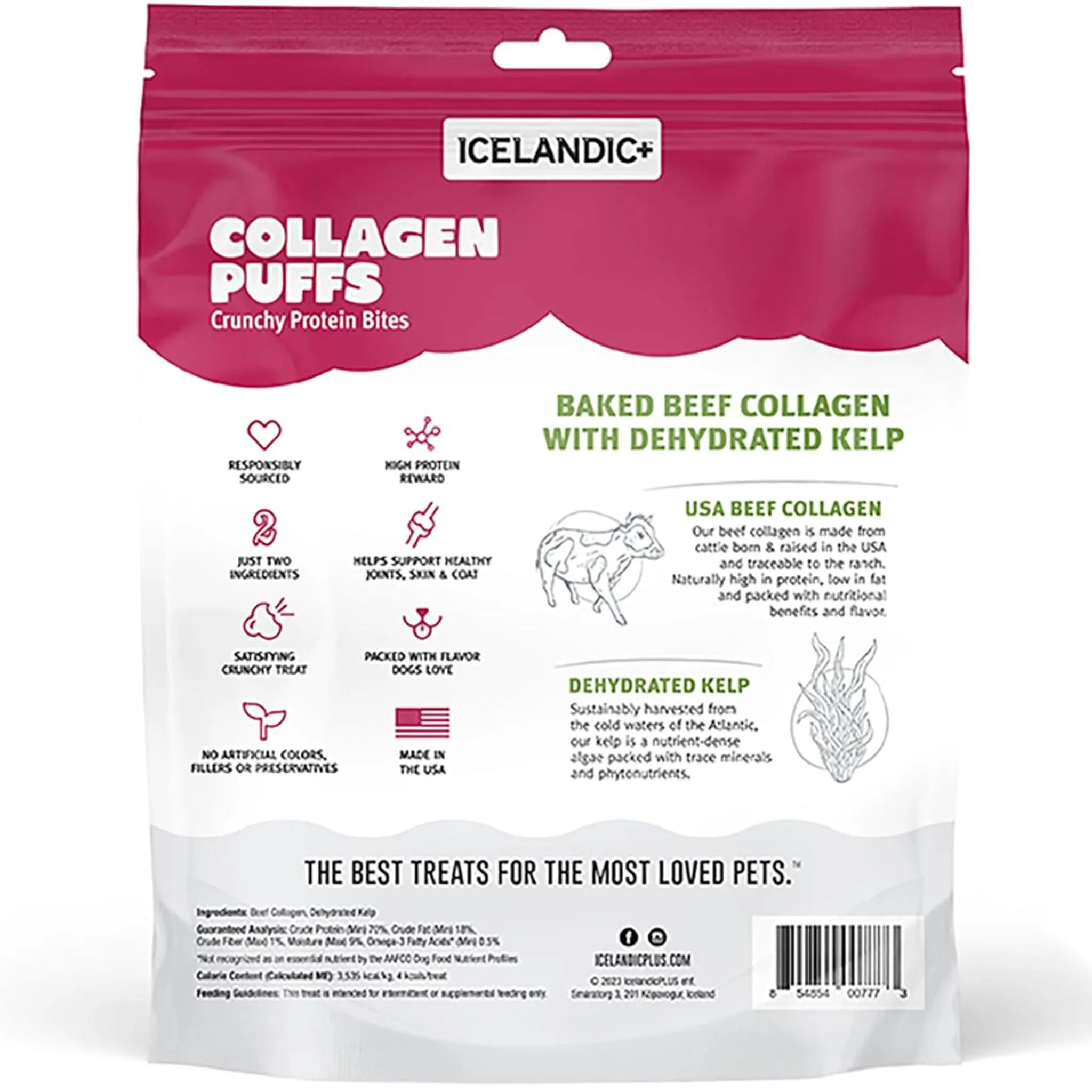 Icelandic  Collagen Puffs Dog Kelp 2.5 oz