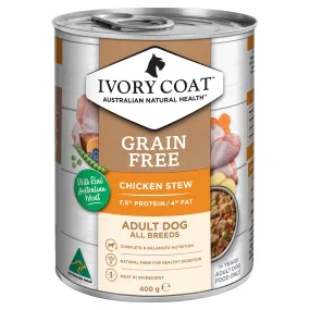 Ivory Coat Grain Free Chicken Stew Adult Dog Wet Food 400g x 12