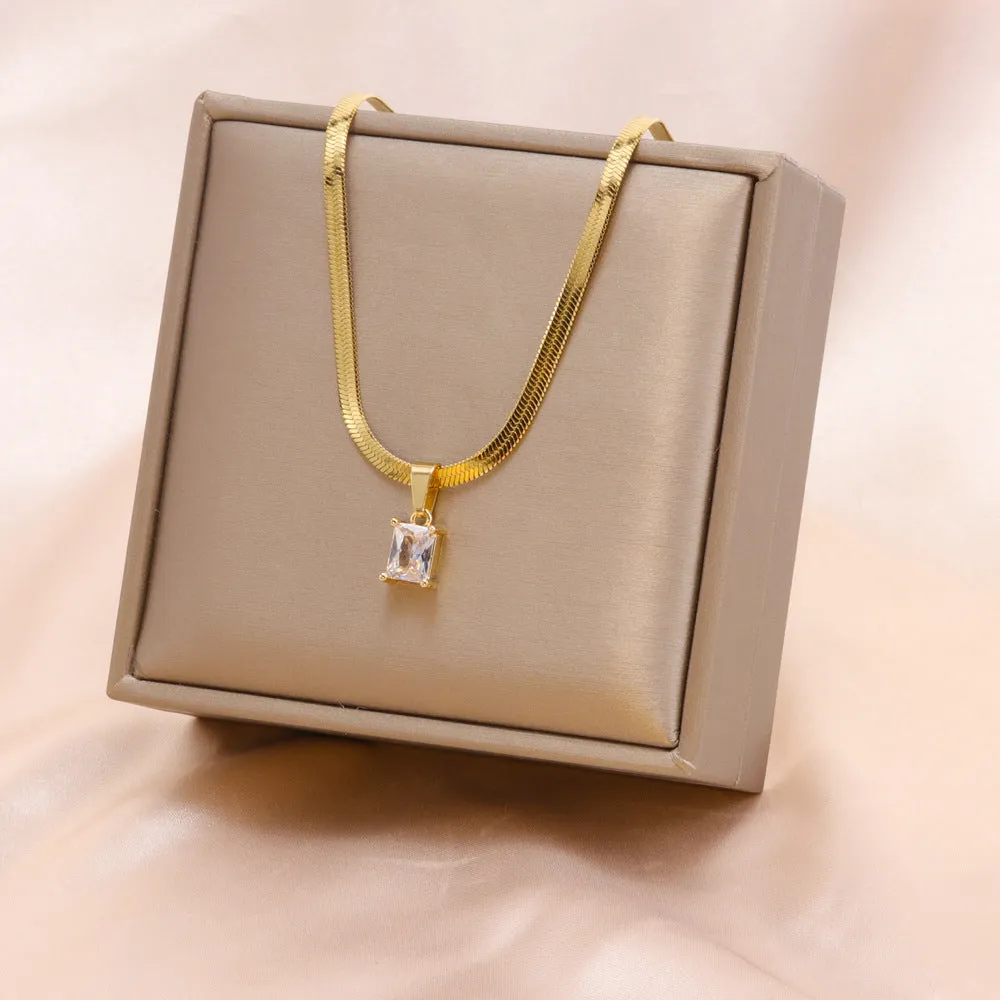 Just Lil Things  Anti Tranish Artificial Gold Necklace jltn0612