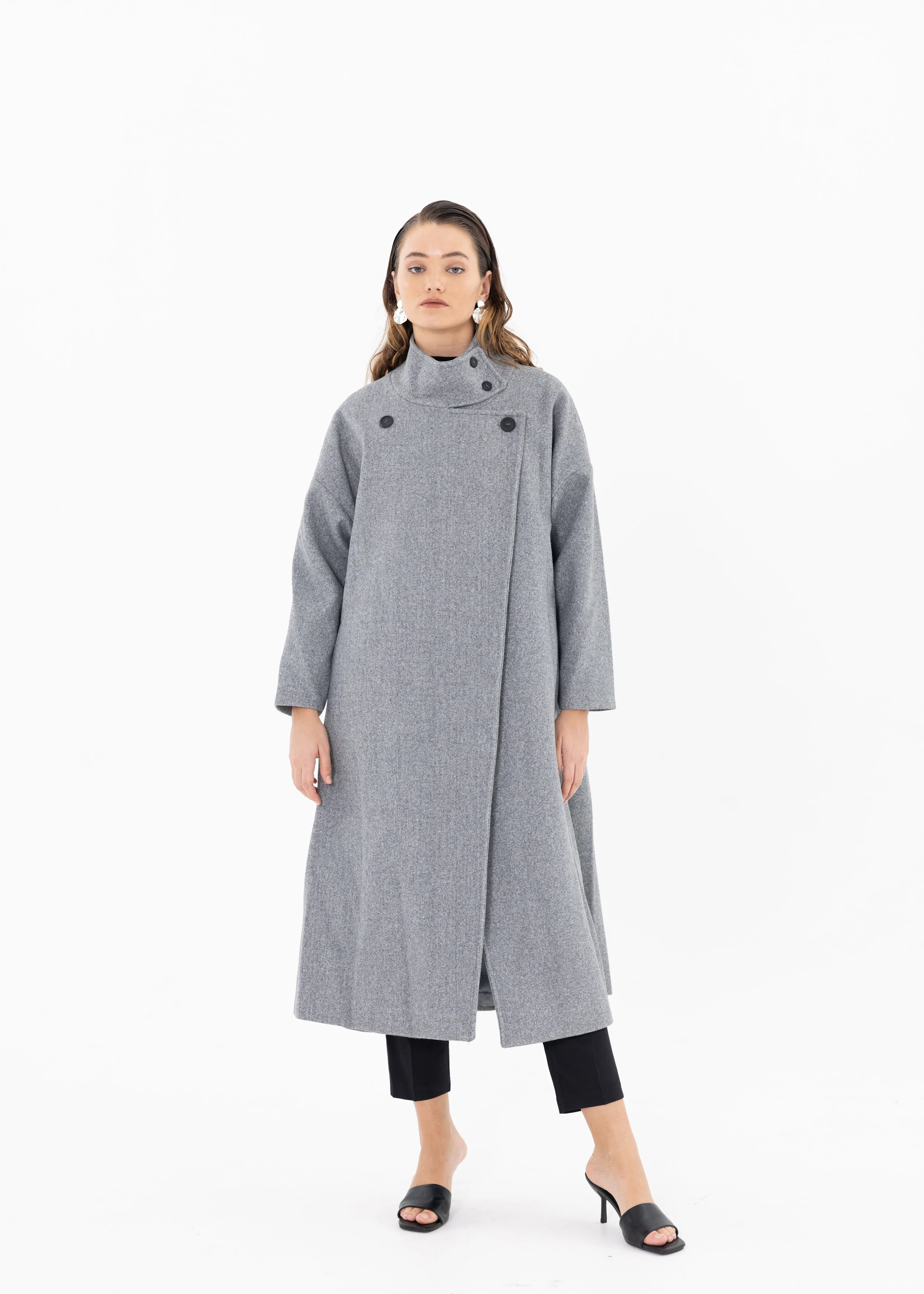 KAYRA GRANDAD COLLAR COAT