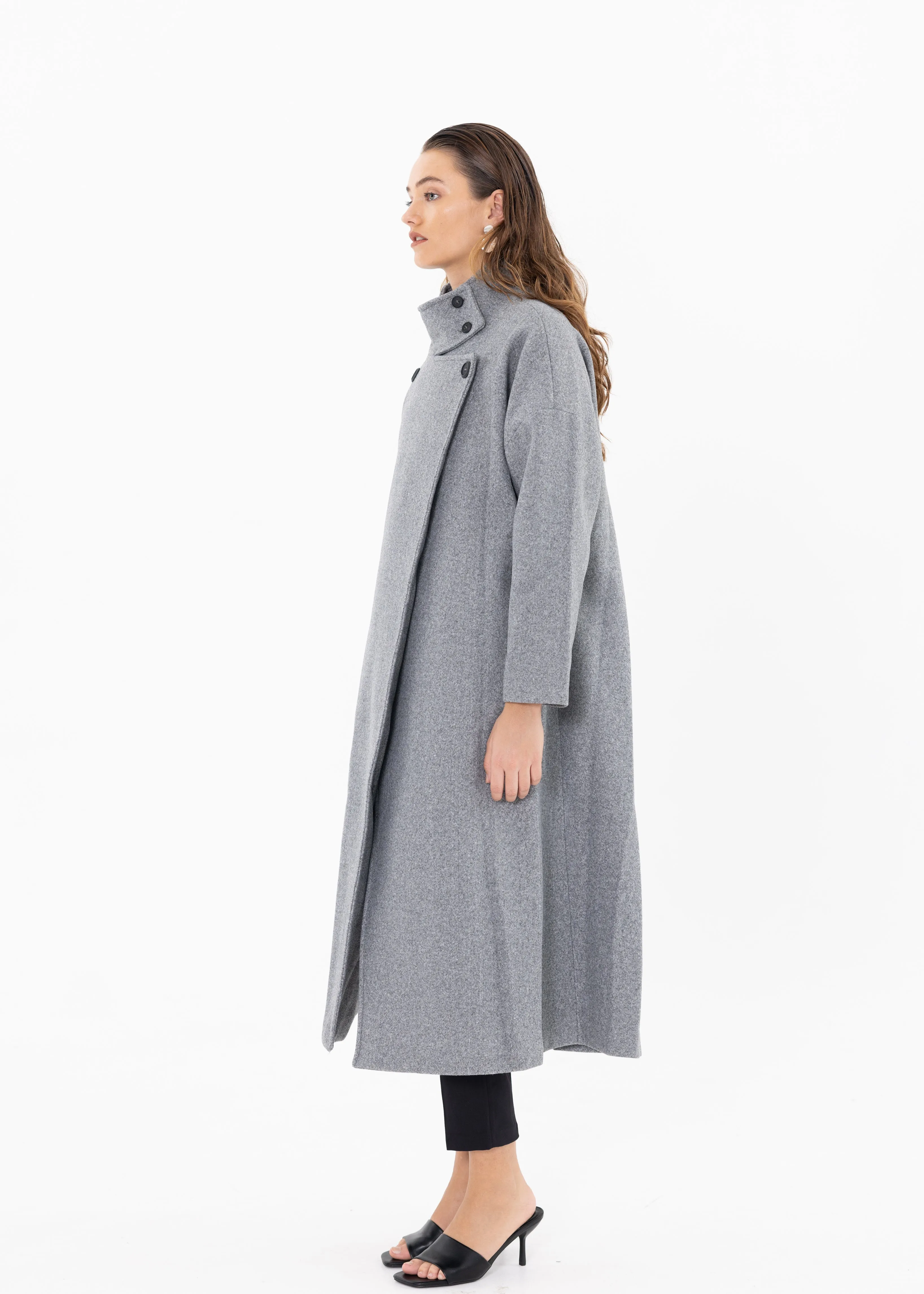 KAYRA GRANDAD COLLAR COAT