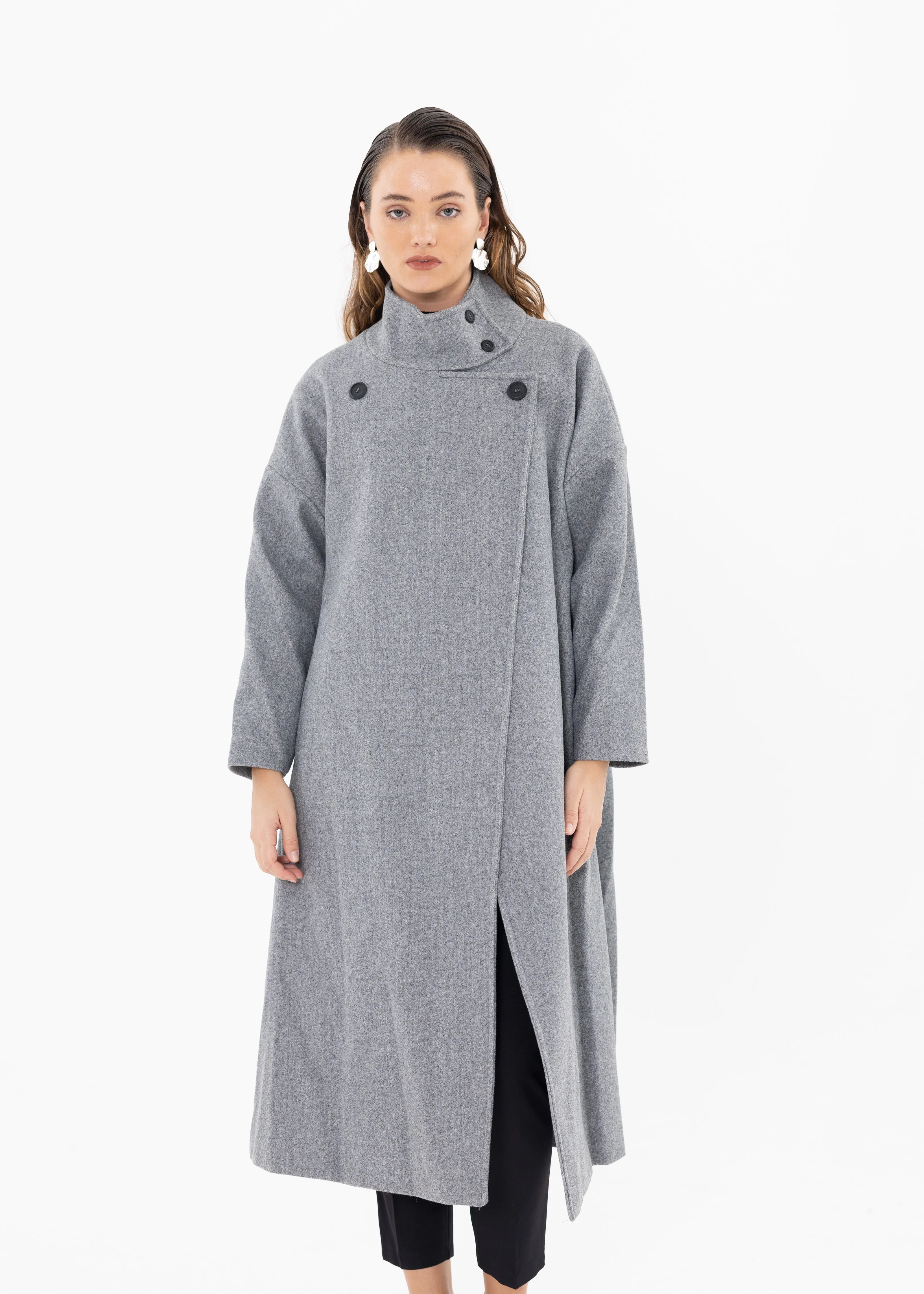 KAYRA GRANDAD COLLAR COAT