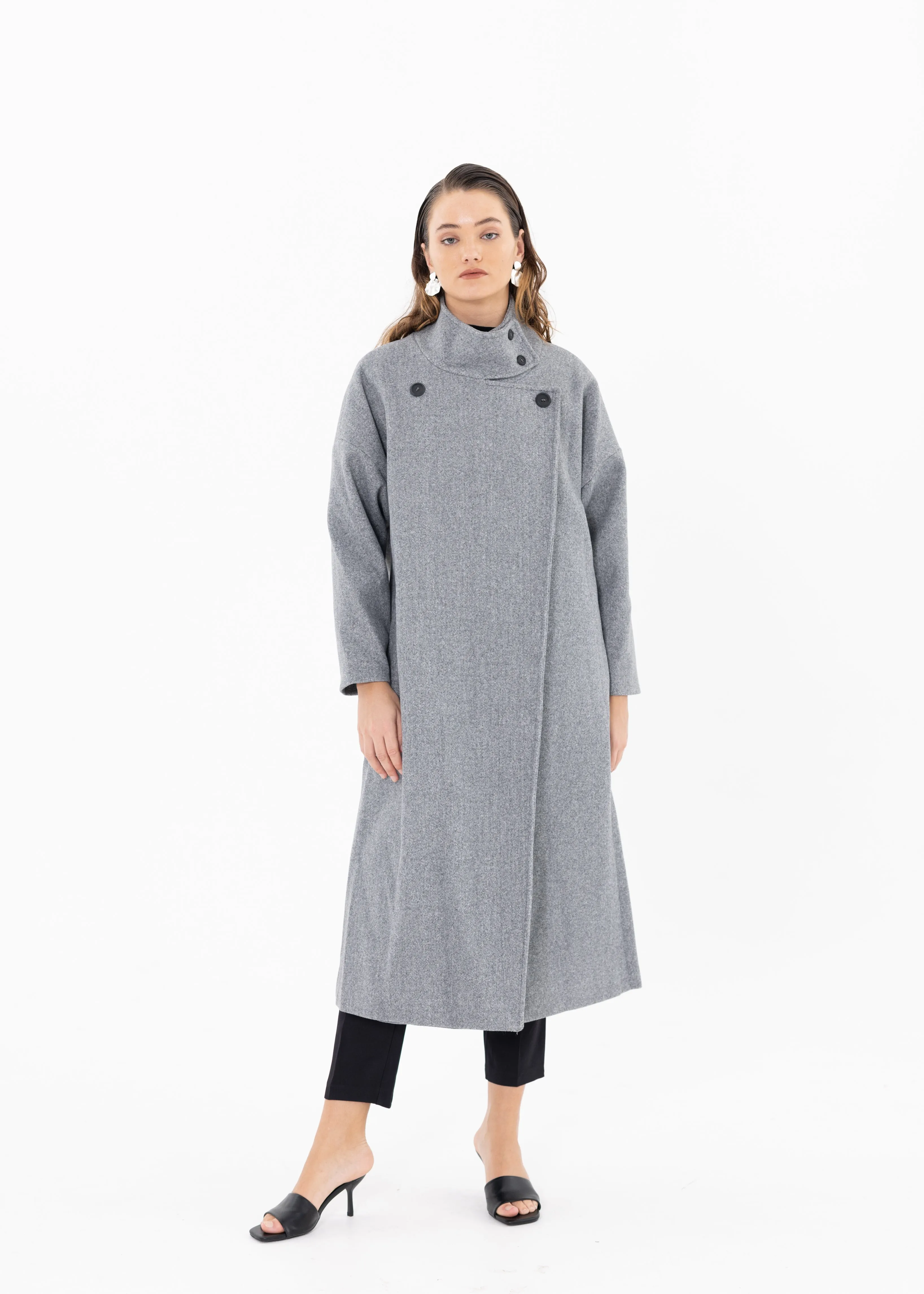 KAYRA GRANDAD COLLAR COAT