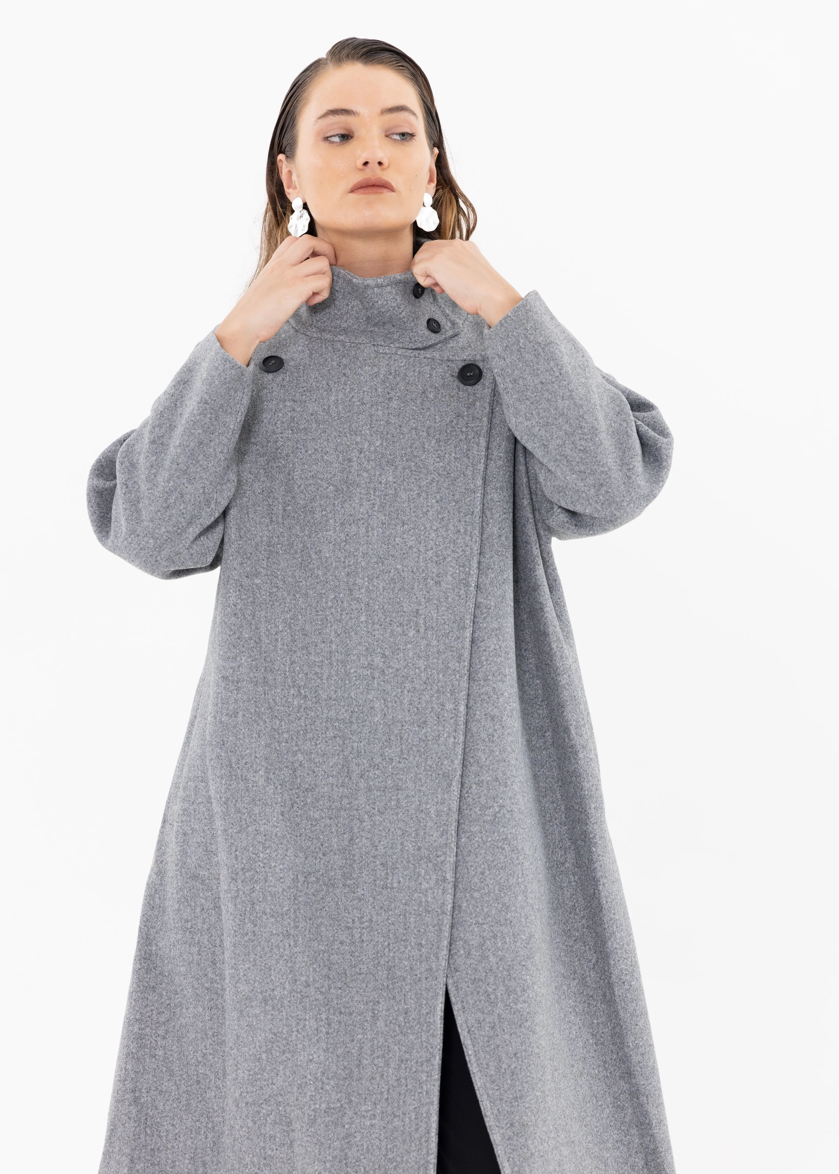 KAYRA GRANDAD COLLAR COAT