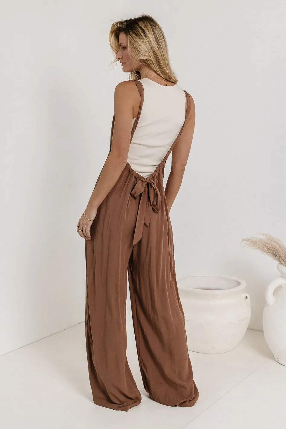 Keely Overall Pants in Brown - FINAL SALE