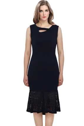 Ketty More Women Mermaid Style Sleeveless Waist Fitted Party Dress Navy  KMWD006