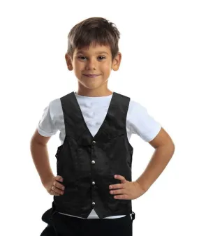 Kid's Black Denim Vest