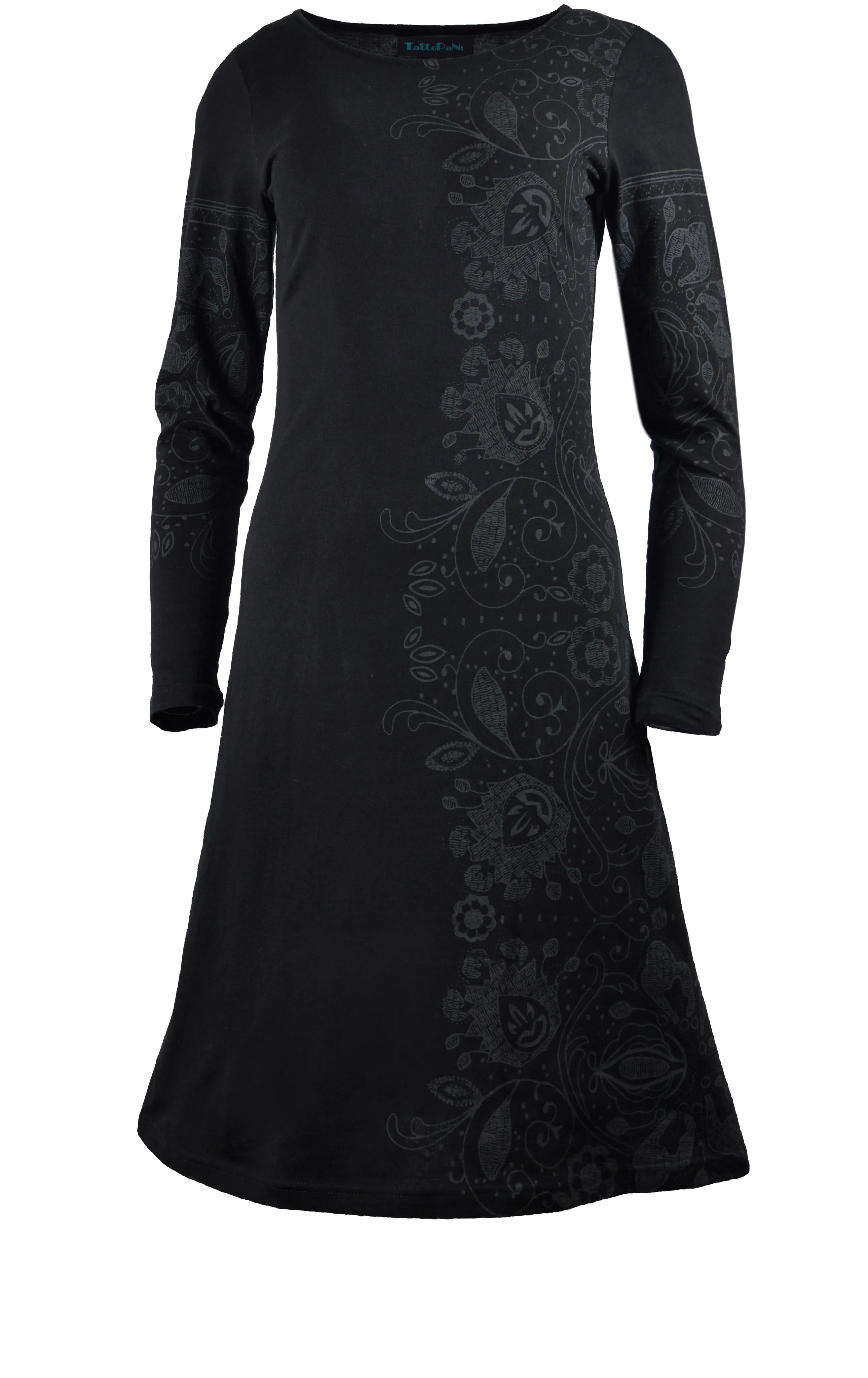 ladies-long-sleeve-dress-with-side-print-sleeve-print